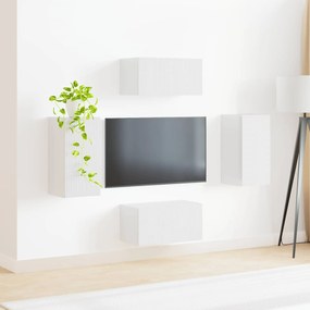 vidaXL Σετ επίπλου τηλεόρασης 4 pcs Υψηλής γυαλάδας λευκό