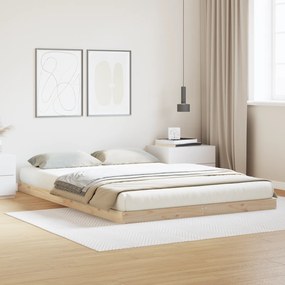 vidaXL Κρεβάτι με Σκελετό Λευκό 160x220 εκ. Σολοί ξύλου πεύκου