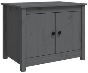 vidaXL Τραπεζάκι Σαλονιού Γκρι 71x49x55 εκ. από Μασίφ Ξύλο Πεύκου