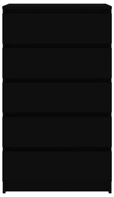 Συρταριέρα Μαύρη 60 x 36 x 103 εκ. από Επεξεργασμένο Ξύλο - Μαύρο
