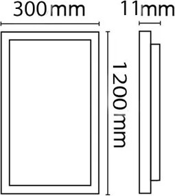 Led panel παραλληλόγραμμο 30x120 50W 3000K λευκό θερμό φως 4200lm λευκό χρώμα