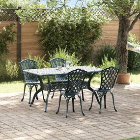 vidaXL Σέτ φαγητού για κήπο 5 pcs Πράσινο Αλουμίνιο