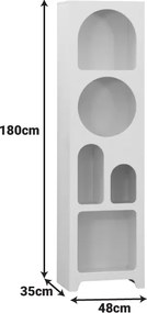 Βιβλιοθήκη Emersi pakoworld mdf σε λευκή απόχρωση 48x35x180εκ