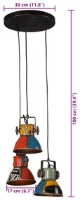 Φωτιστικό Κρεμαστό 25 W Πολύχρωμο 30x30x100 εκ. Ε27 - Πολύχρωμο