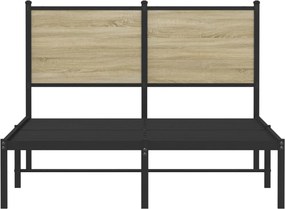 vidaXL Σκελετός Κρεβ. Χωρίς Στρώμα Sonoma Δρυς 120x200 εκ. Μεταλλικό
