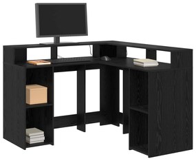 vidaXL Γραφείο Μαύρος Δρυς 130x130x91 εκ. Επεξεργασμένο Ξύλο