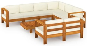 vidaXL Σετ Σαλόνι Κήπου 8 Τεμαχίων με Μαξιλάρια 100x60 εκ. από Ξύλο Ακακίας