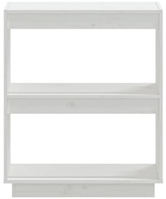 vidaXL Βιβλιοθήκη Λευκή 60 x 35 x 71 εκ. από Μασίφ Ξύλο Πεύκου