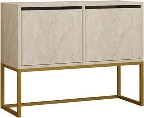Κονσόλα - Μπουφές Zermat Megapap χρώμα μπεζ travertine - χρυσό 90x34x70εκ.