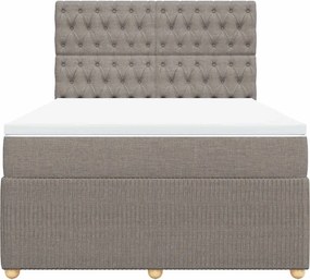 vidaXL Κρεβάτι Boxspring με Στρώμα Taupe 140x200 εκ. Υφασμάτινο