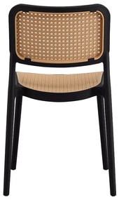 Καρέκλα Poetica pakoworld με UV protection PP μπεζ-μαύρο 42x52x81εκ. - Πολυπροπυλένιο - 262-000008