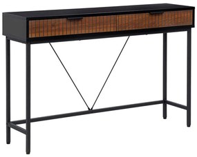 Κονσόλα 0016-225-053 120x30x76cm Black-Oak Melamine, Metal