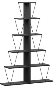 Βιβλιοθήκη mini Tars pakoworld ανθρακί-μαύρο 130x22x146εκ