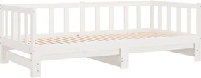 vidaXL Καναπές Κρεβάτι Συρόμενος Λευκός 2x(90x200) εκ. Μασίφ Πεύκο