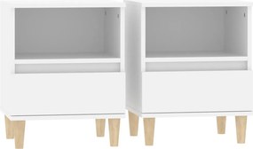 vidaXL Κομοδίνα 2 τεμ. Λευκά 40 x 35 x 50 εκ.