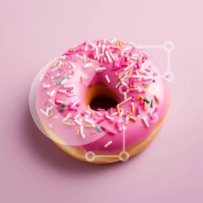 Σετ των 2 Intra Συλλεκτικό Ξύλινο Παζλ Plywood 4mm - Ροζ παγωμένο ντόνατ με ψεκασμούς Σε Ξύλινο Κουτί - Διαστάσεις: 10x10 cm – 25 κομμάτια