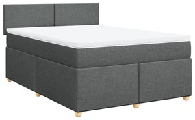 ΚΡΕΒΑΤΙ BOXSPRING ΜΕ ΣΤΡΩΜΑ ΣΚΟΥΡΟ ΓΚΡΙ 160X200 ΕΚ ΥΦΑΣΜΑΤΙΝΟ 3289025