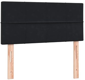 vidaXL Κρεβάτι Boxspring με Στρώμα Μαύρο 90x210 εκ. Βελούδινο