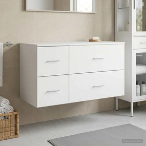 vidaXL Σετ Επίπλων Μπάνιου 2 τμχ. Λευκό Επεξεργασμένο Ξύλο