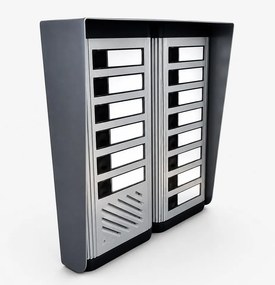 Μπουτονιέρα εξωτερική BIOMAT ασημί 10 κλήσεων 24x24,2cm