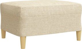 vidaXL Πολυθρόνες Σετ 4 Τεμαχίων Κρεμ από Ύφασμα με Υποπόδια