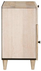 vidaXL Κομοδίνο με συρτάρι Μπεζ 50 x 33 x 60 εκ Μασίφ ξύλο μάνγκο