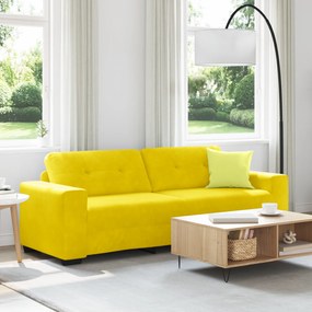 vidaXL Καναπές 3 Θέσεων Κίτρινος 180 cm Βελούδο