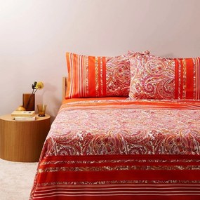 Σεντόνια Noto Με Λάστιχο (Σετ 4τμχ) Red Bassetti Queen Size 250x280cm 100% Cotton