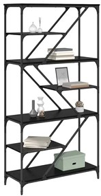 vidaXL Ράφι Βιβλίων Μαύρη Οξυά 91 x 36 x 176 εκ Επεξεργασμένο ξύλο