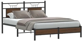 vidaXL Πλαίσιο κρεβατιού χωρίς στρώμα Καφέ Δρυς Κατασκευασμένο ξύλο