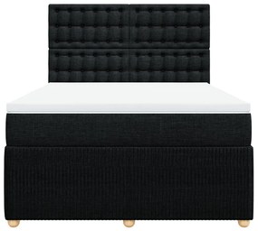 Κρεβάτι Boxspring με Στρώμα Μαύρο 160x200 εκ. Υφασμάτινο - Μαύρο