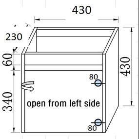 Πάγκος μπάνιου με Νιπτήρα KAREN 45 Λευκό 46x26x43 εκ. 46x26x43 εκ.
