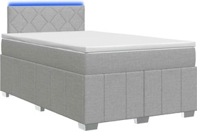 vidaXL Κρεβάτι box spring με στρώμα Ανοιχτό γκρι 120 x 190 cm Ύφασμα