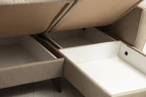 Corner Sofa-Bed Zaden - Beige Beige