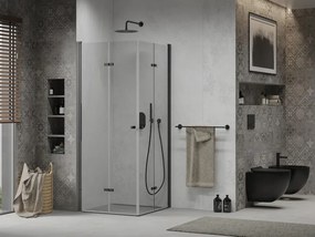 Mexen Lima Διπλή καμπίνα ντους πτυσσόμενη 80 x 80 cm, διάφανη, μαύρη