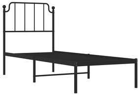 Πλαίσιο Κρεβατιού με Κεφαλάρι Μαύρο 80 x 200 εκ. Μεταλλικό - Μαύρο