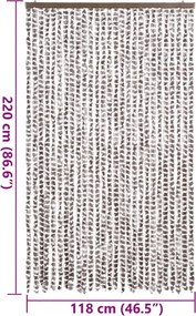 vidaXL Σήτα Εντόμων Taupe / Λευκό 118x220 εκ. από Σενίλ