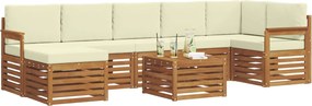 vidaXL Σειρά Καναπέ Εξωτερικού με μαξιλάρι 8 pcs Φυσικό και Κρέμα