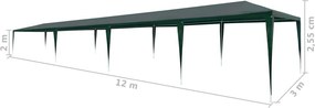 vidaXL Τέντα Εκδηλώσεων Πράσινη 3 x 12 μ. από Πολυαιθυλένιο
