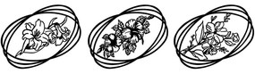 Διακοσμητικό Τοίχου Flowers (Σετ 3Τμχ) 899SKL2484 60x45cm Black Wallity Μέταλλο