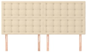 vidaXL Κεφαλάρι Κρεμ 160x5x118/128 εκ. Ύφασμα