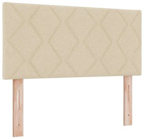 vidaXL Κρεβάτι box spring με στρώμα με στρώμα Κρεμ 100 x 200 cm ύφασμα