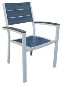 Bliumi Πολυθρόνα Κήπου 056,5*057*087 BLIUMI RENATA 5370G Αλουμίνιο-Polywood Λευκό-Γκρι BEST-1452198-55