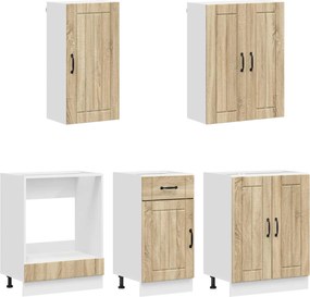 vidaXL Μονάδα κουζίνας LUCCA 5 pcs Sonoma Δρυς Επεξεργασμένο Ξύλο