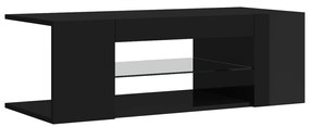 vidaXL Έπιπλο Τηλεόρασης με LED Γυαλιστερό Μαύρο 90x39x30 εκ.