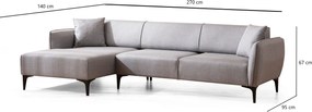 Corner Sofa Belissimo Left - Grey Grey