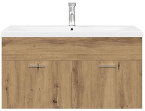 vidaXL ντουλάπι νιπτήρα με ενσωματωμένη λεκάνη Artisan Δρυς