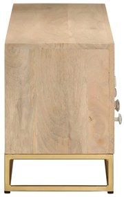 vidaXL Έπιπλο Τηλεόρασης 110 x 30 x 40 εκ. Μασίφ Ξύλο Μάνγκο & Σίδηρος