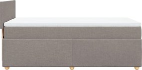 vidaXL Κρεβάτι Boxspring με Στρώμα Taupe 90x200 εκ. Υφασμάτινο