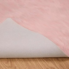 vidaXL Χαλί από τεχνητό πρόβειο δέρμα TAFALLA Ροζ 160 x 160 cm